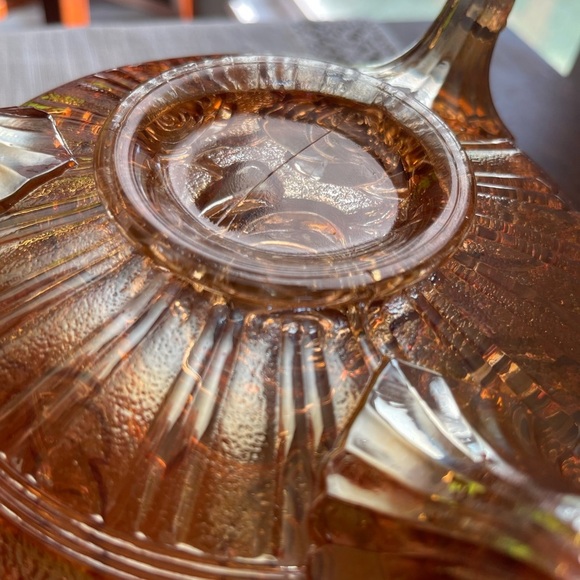 Vintage Fenton Marigold Carnival Imperial Open Rose Footed Bowl 10" dia. EUC - Picture 8 of 14